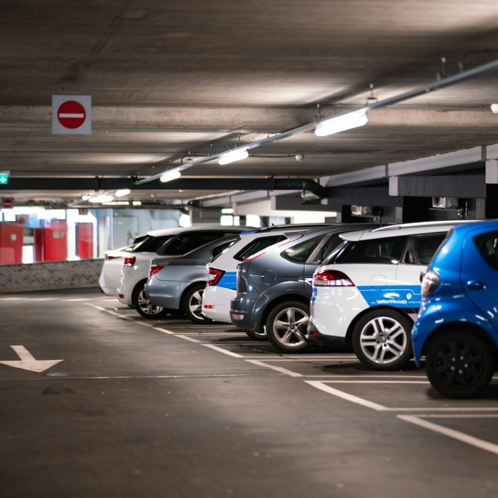 cars parked in parking lot