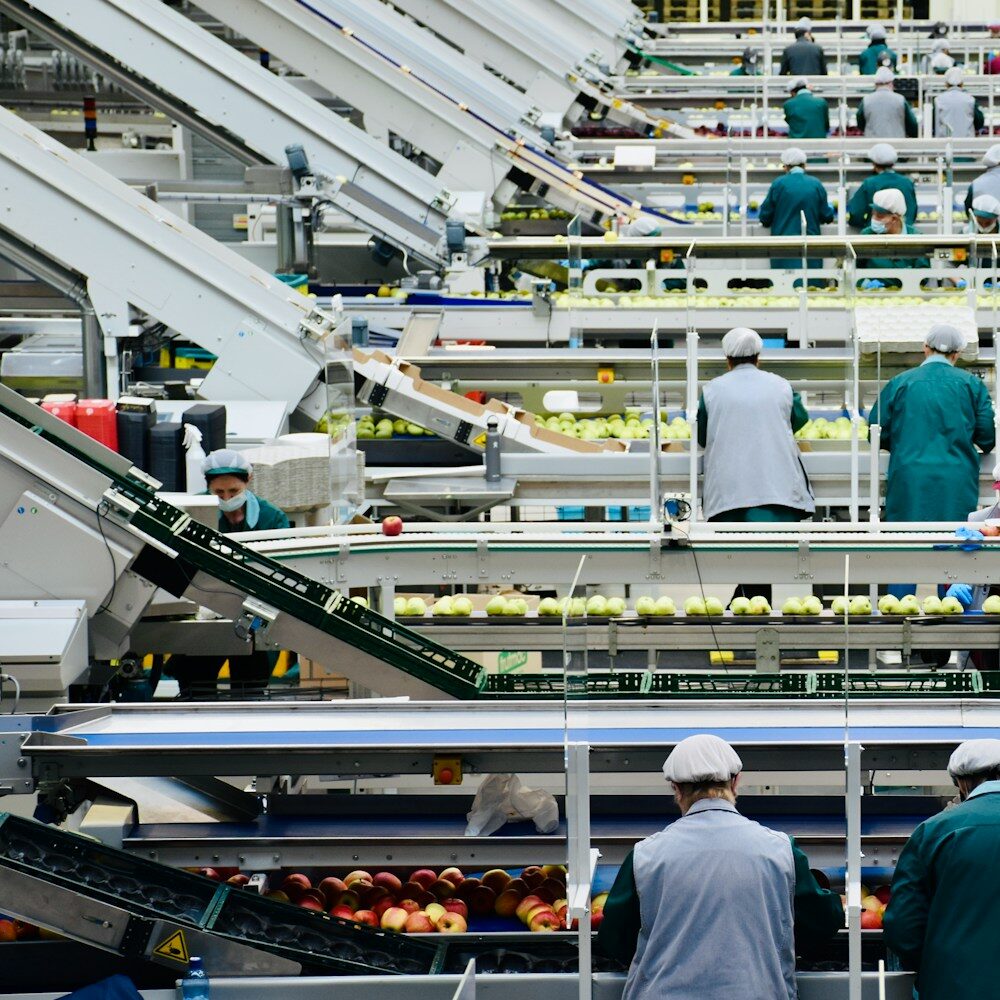 a group of men in a factory